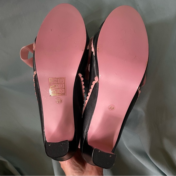 Irregular Choice black w/ pink scalloping heels - EU sz 39 - Picture 14 of 16